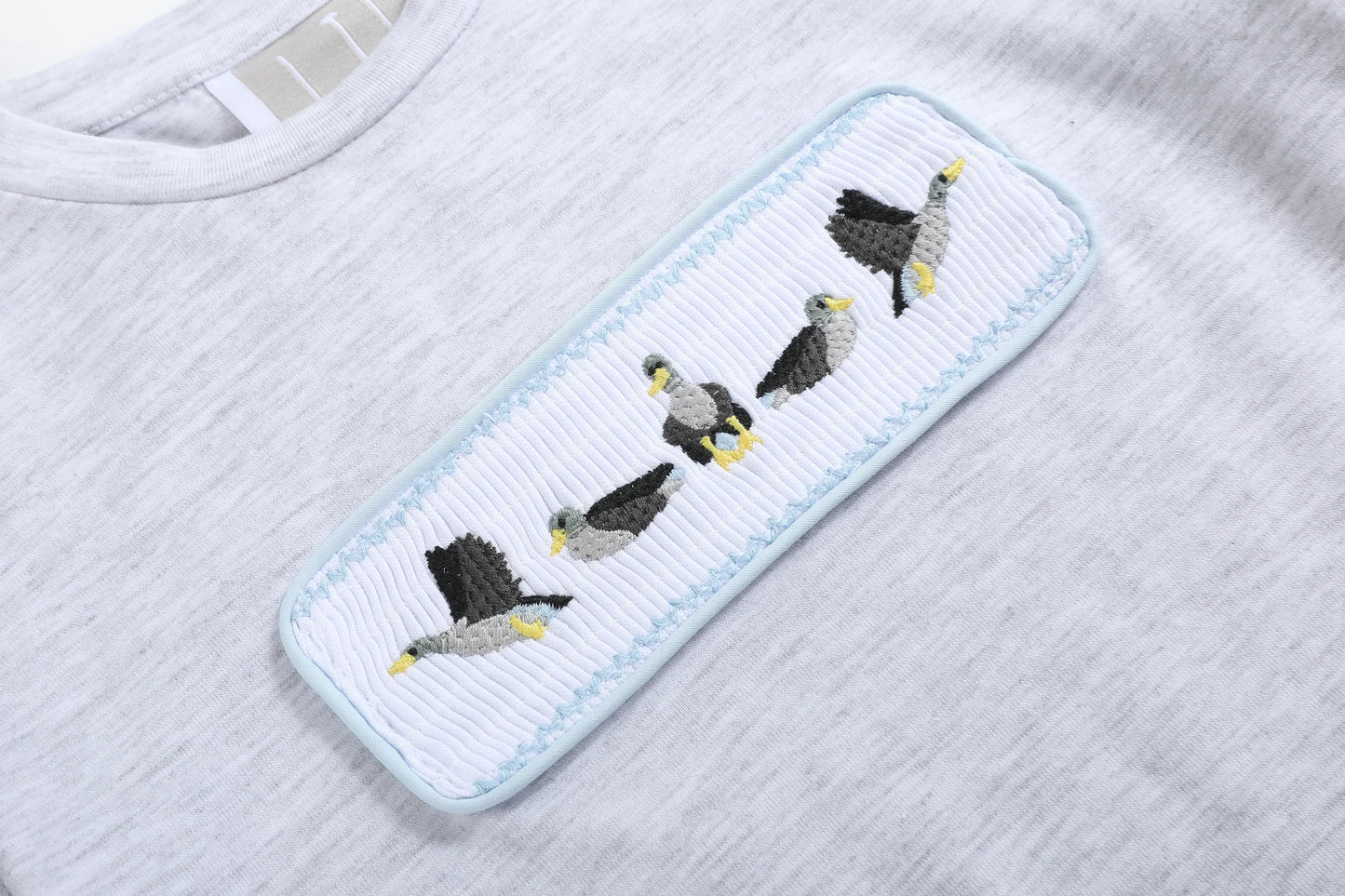 Light Gray Mallard Smocked Shirt and Shorts