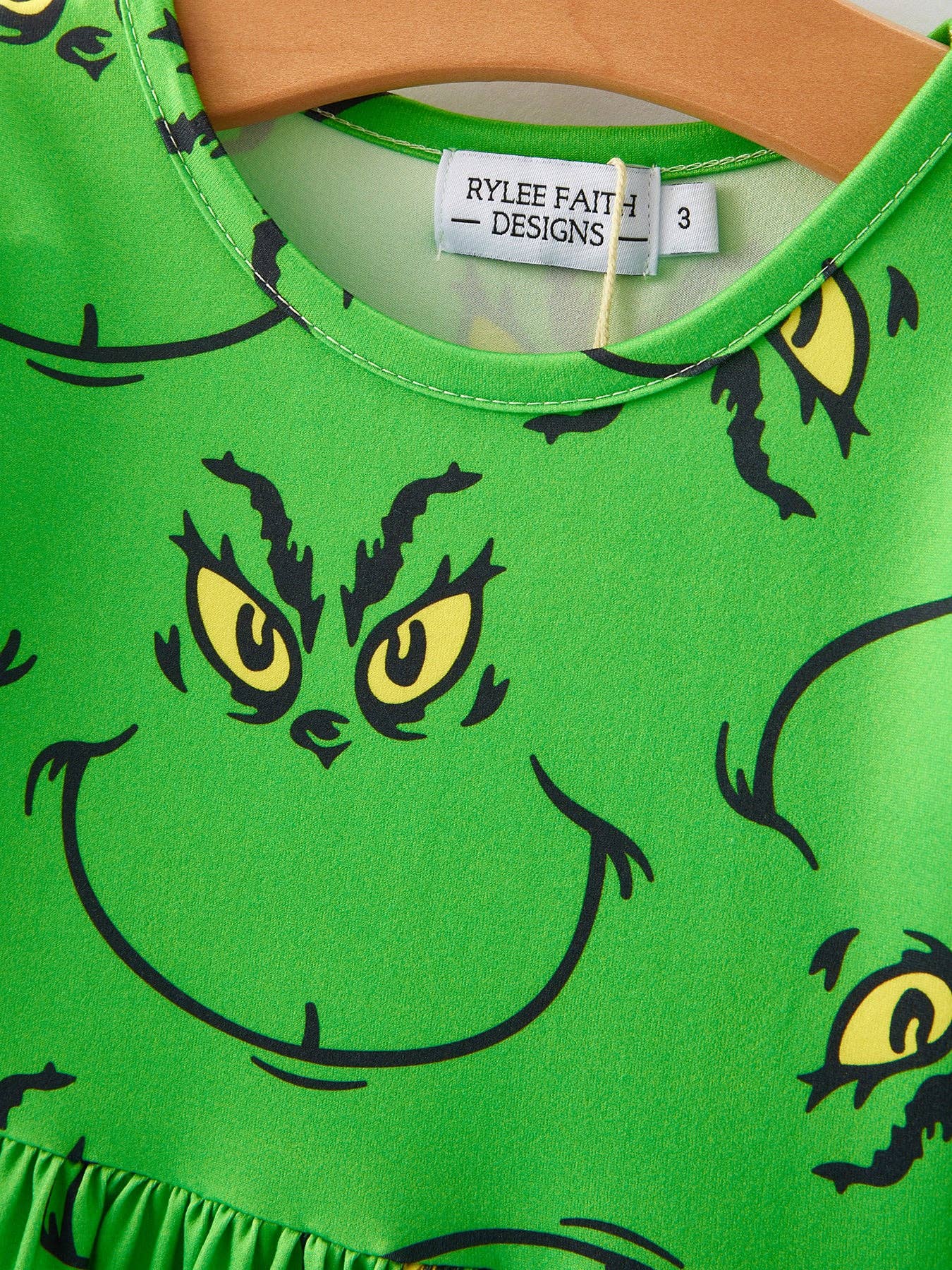 Green Christmas Cartoon Characters Dress