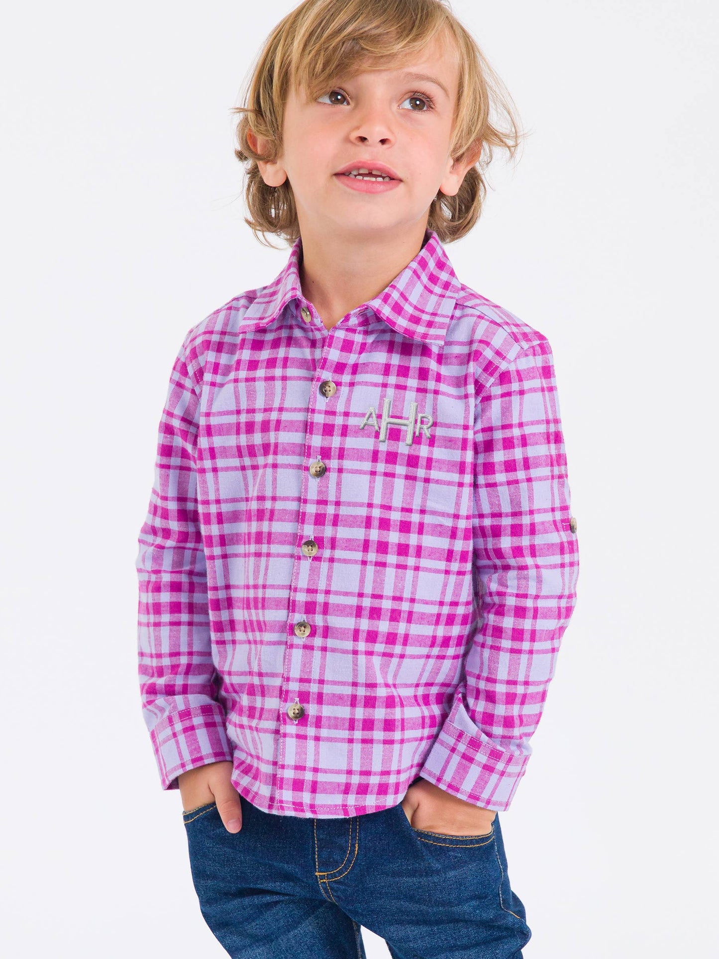 Boys Harper Plaid Long Sleeve Button Down Shirt