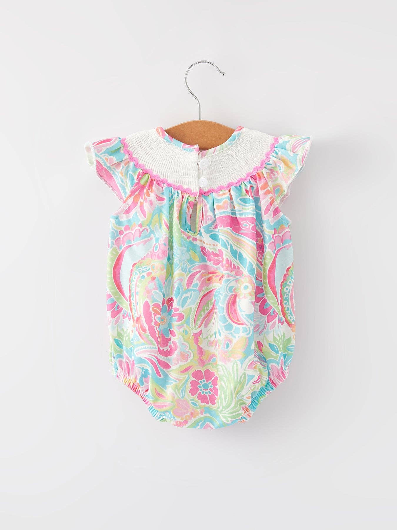 Easter Cross Smocked Embroidered Girl Romper