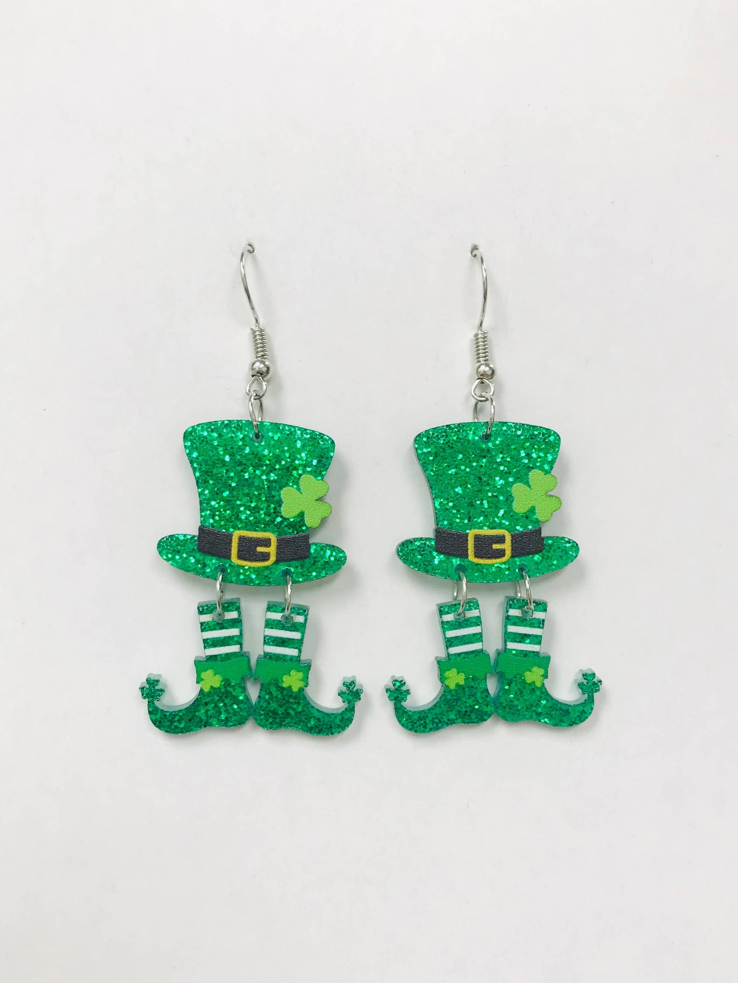 St. Patrick Tall Hat and Boots Earrings