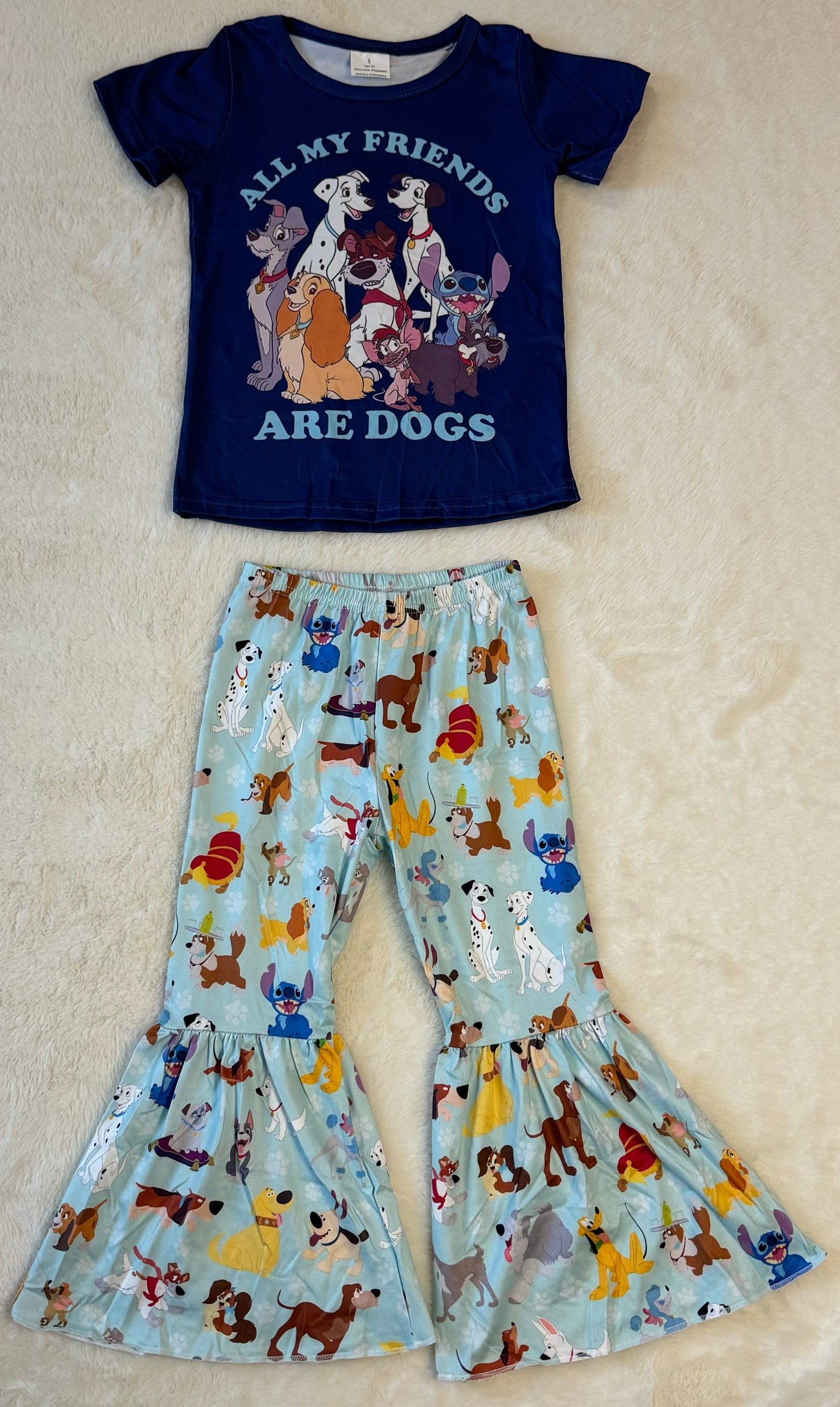 All My Friends Are Dogs Bell Bottom Outfit