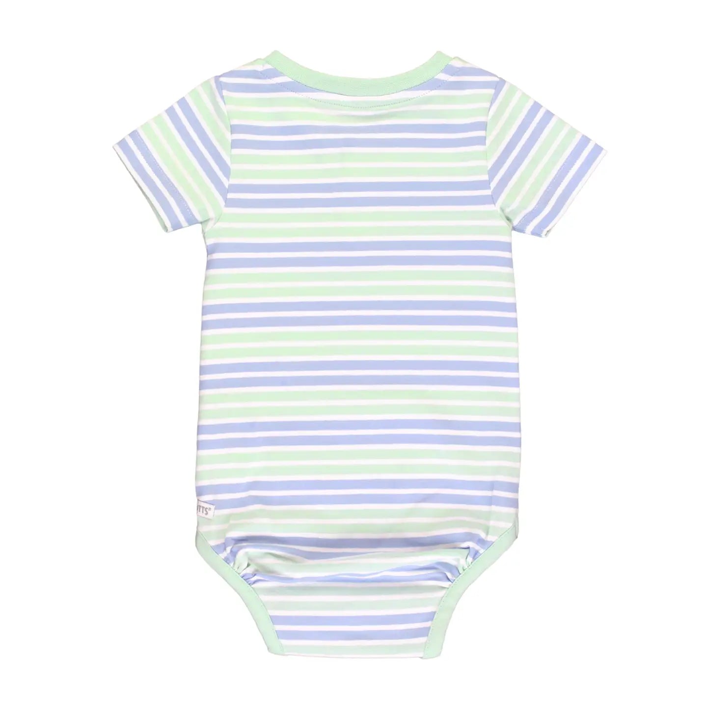 Baby Boys Surf Crew Stripe Short Sleeve Knit Henley Bodysuit