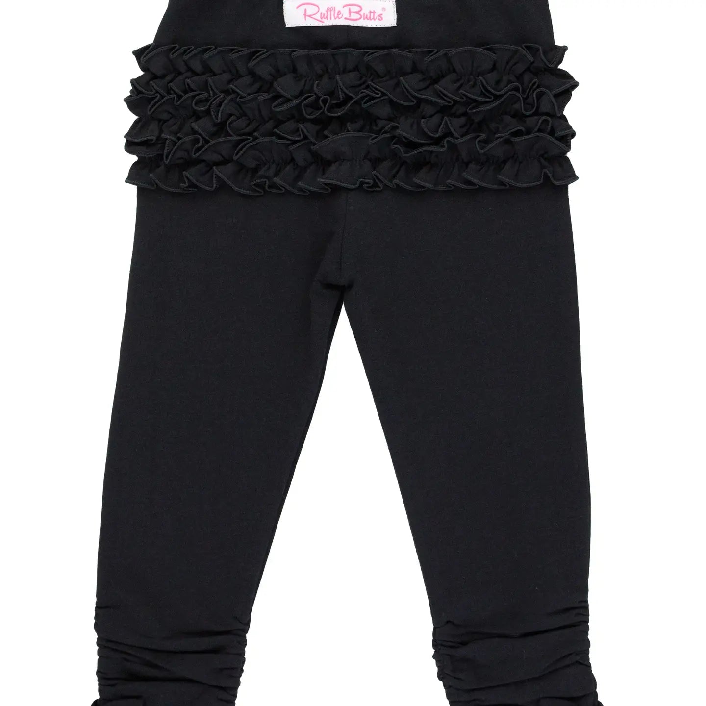 Baby Girls Black Ruched Bow Leggings