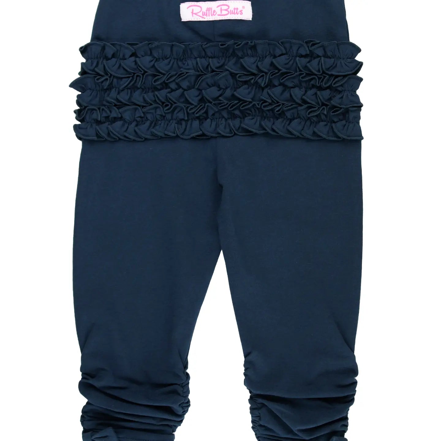 Baby Girls Dark Navy Ruched Bow Leggings
