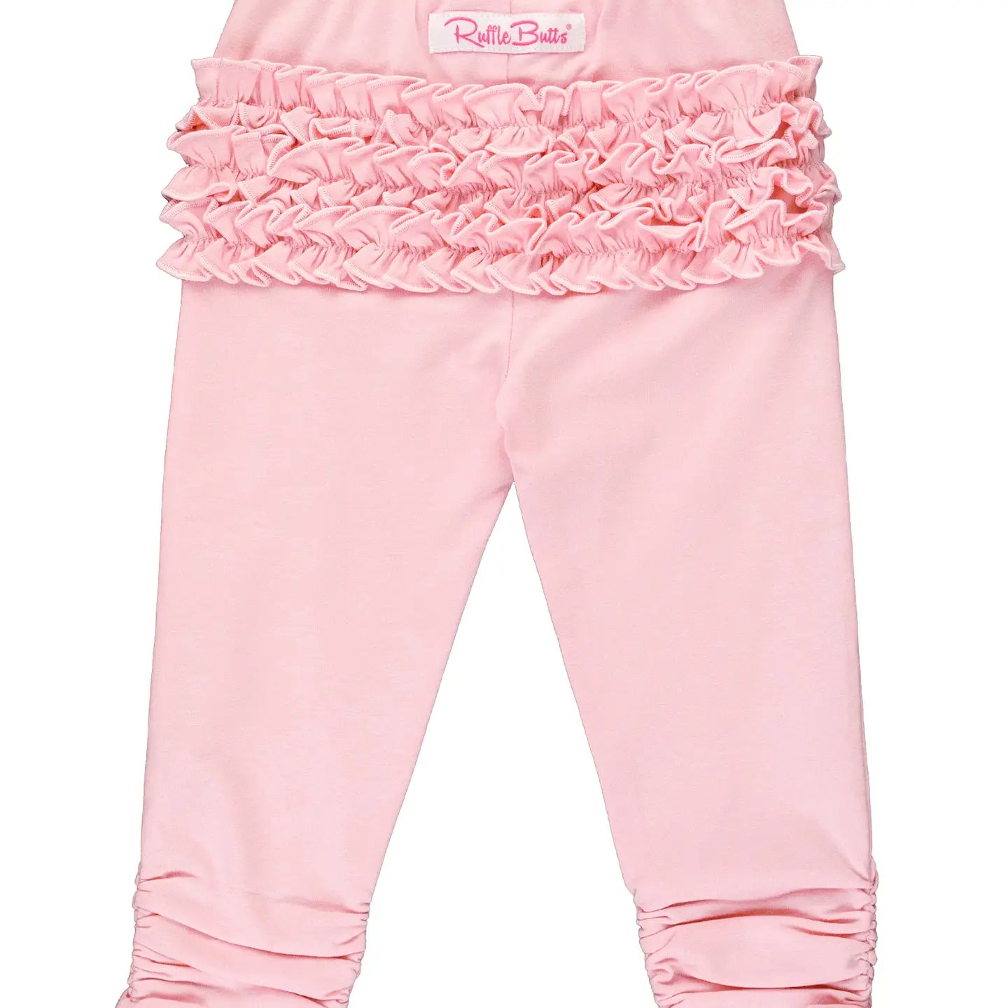 Baby Girls Pink Ruched Bow Leggings
