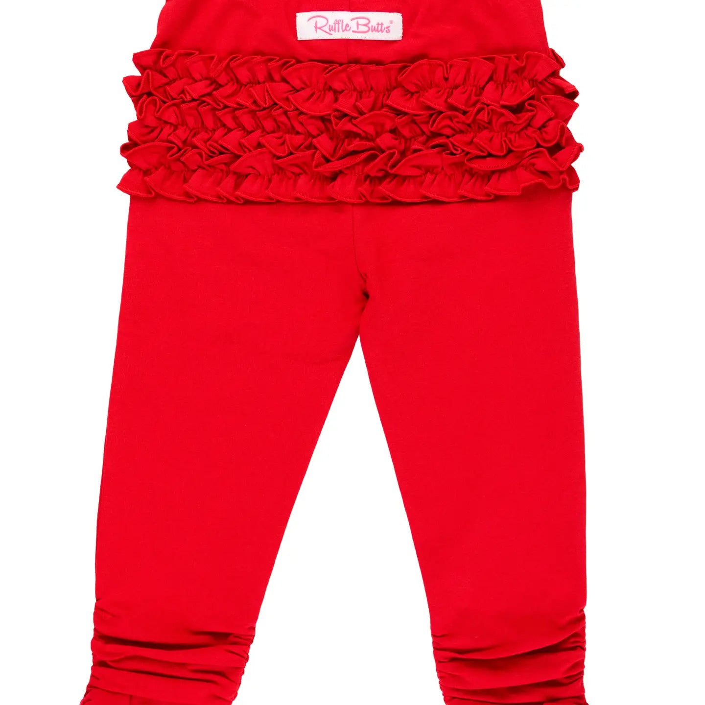 Baby Girls Red Ruched Bow Leggings