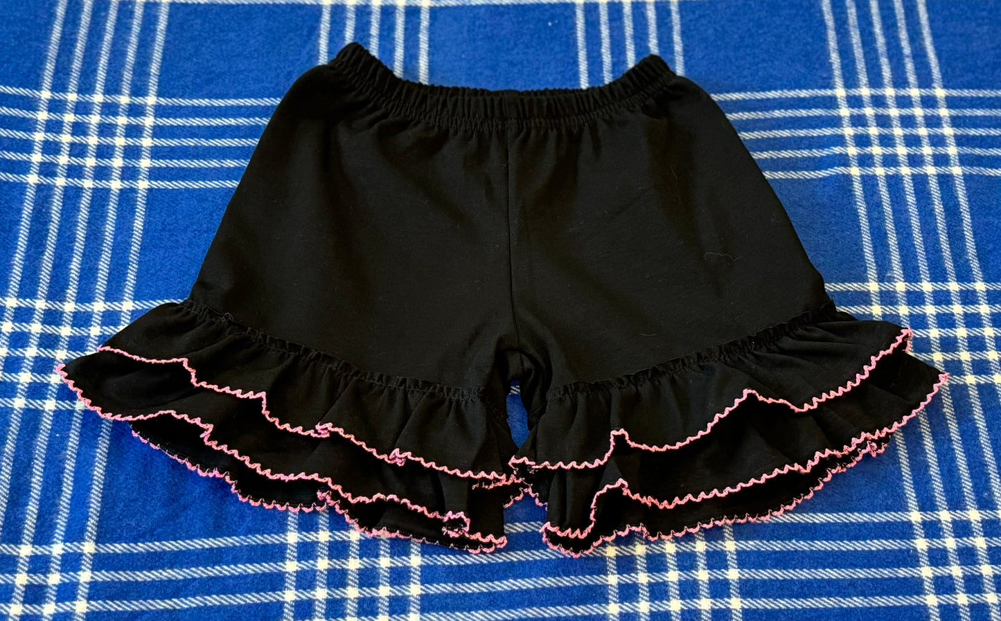 Black and Pink Ruffle Shorts