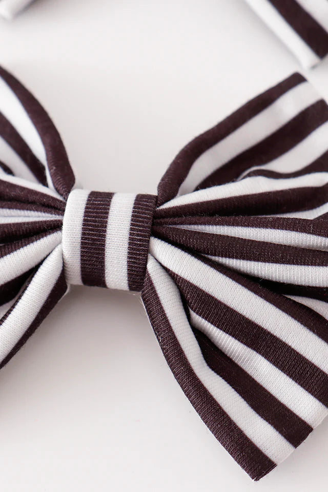 Black and White Striped Hairbow