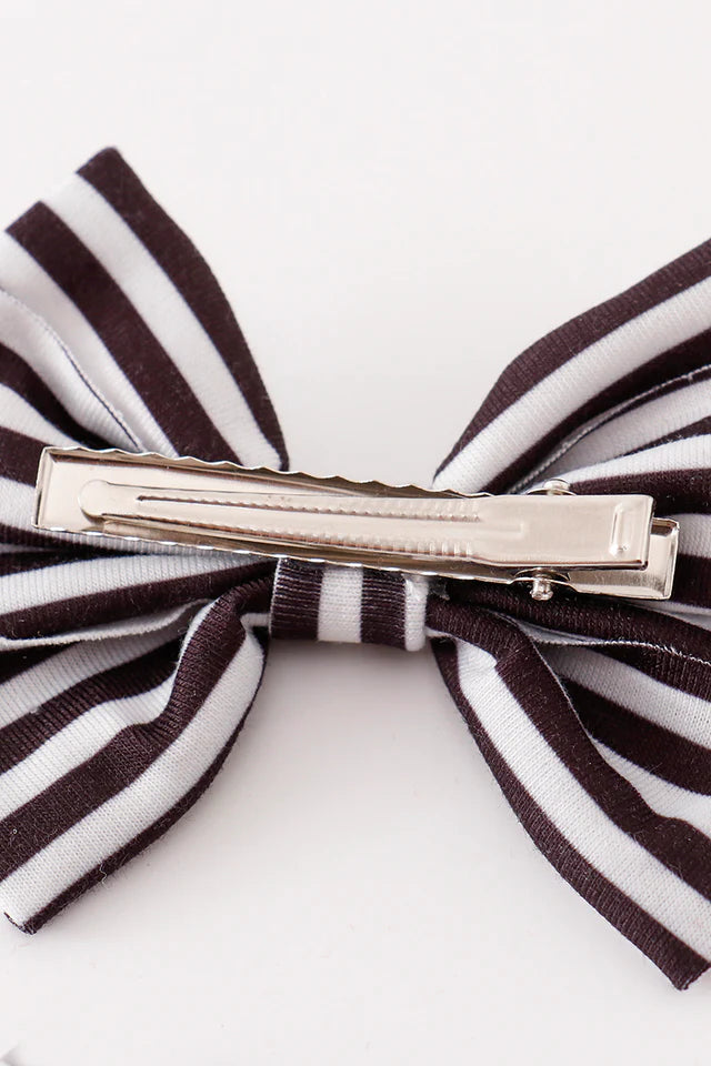 Black and White Striped Hairbow