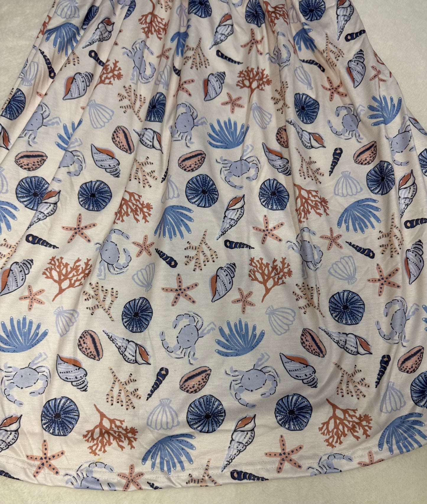 Blue Seashell Print Dress - Mom