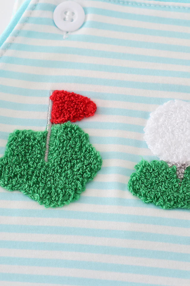 Blue Stripe Golf French Knot Jonjon