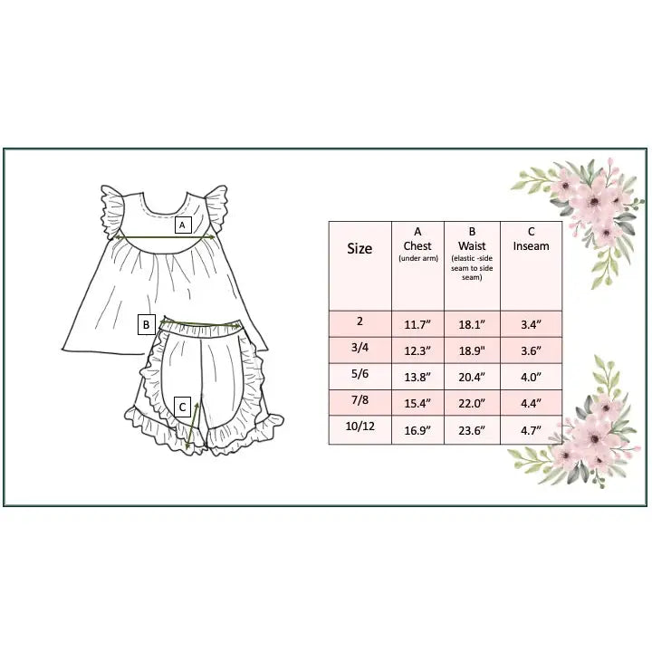 Bright Rainbow Leopard Ruffle Short Set