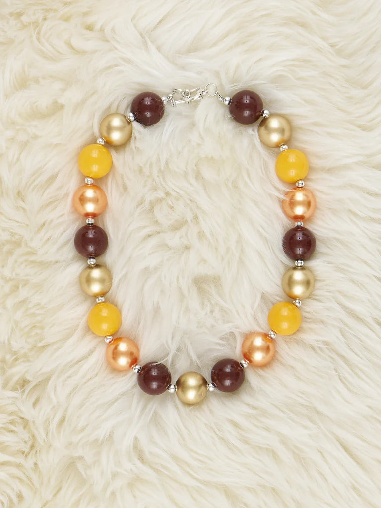 Brown And Gold Bubblegum Necklace