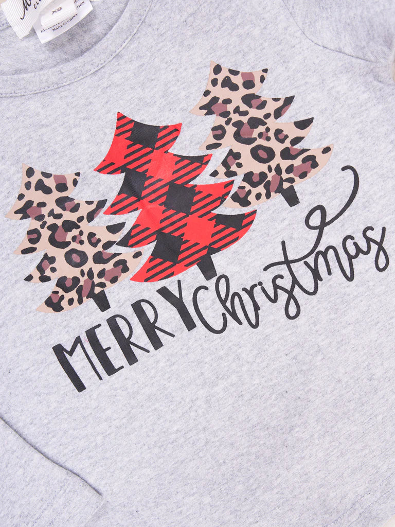 Buffalo Plaid Christmas Tree Ruffle Romper