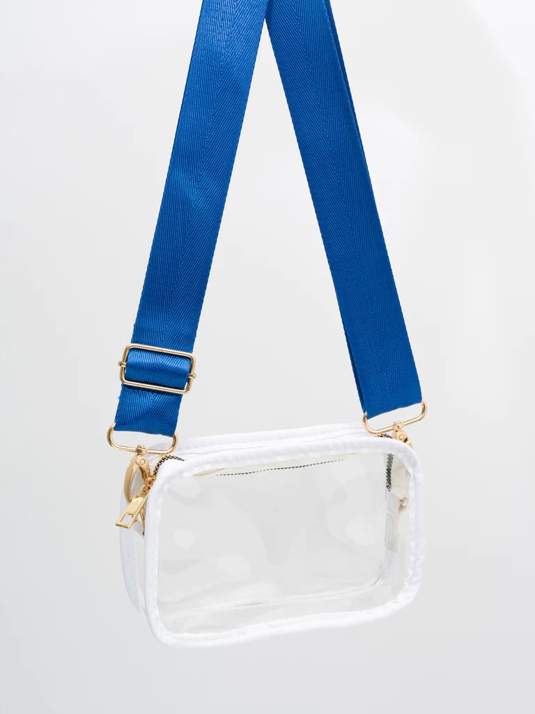 Clear Crossbody Stadium Bag - Blue/White