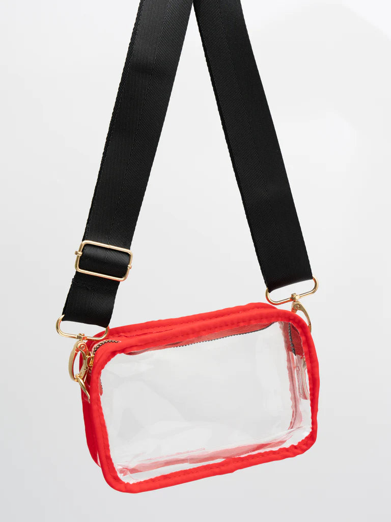 Clear Crossbody Stadium Bag - Red/Black