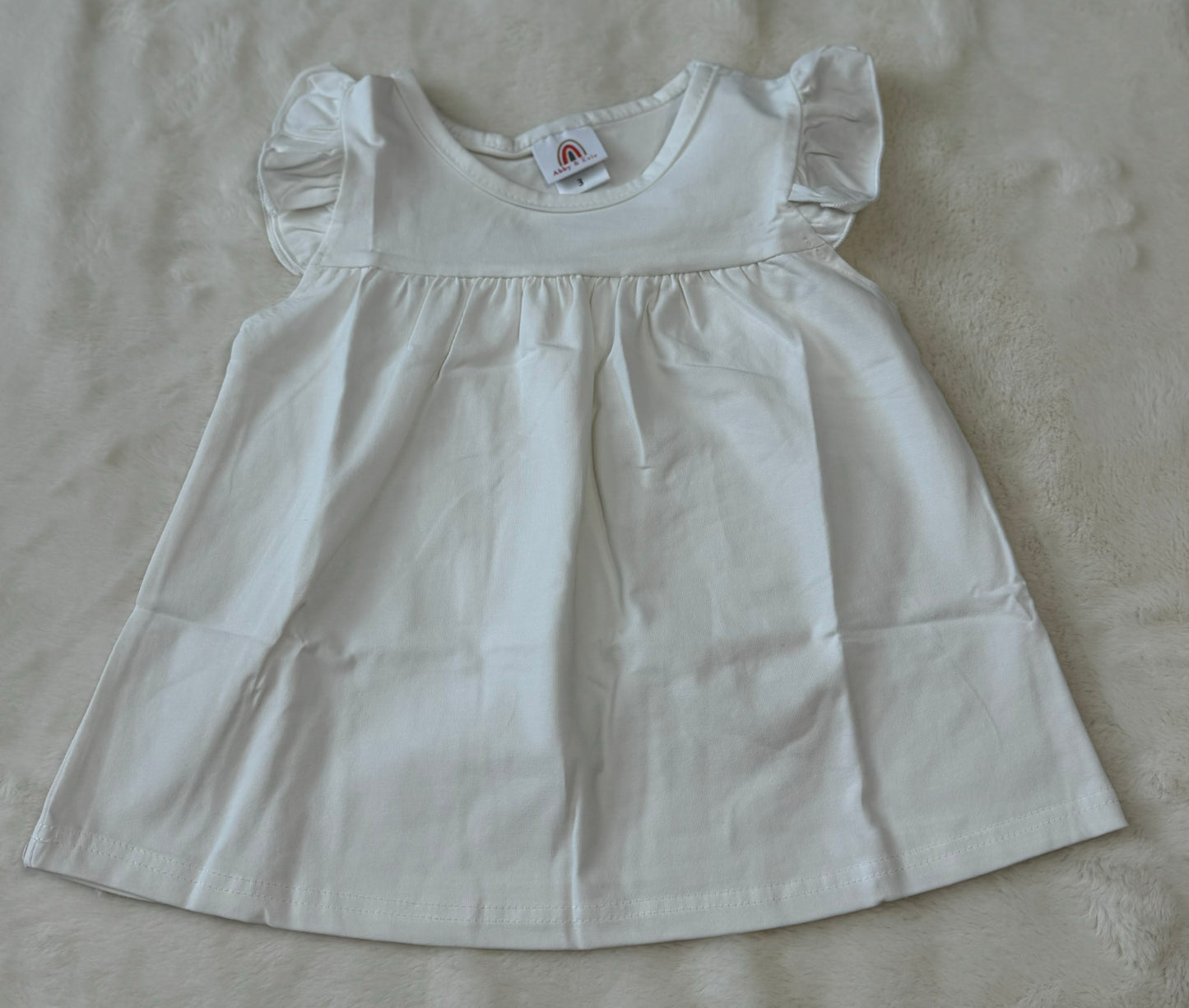 Custom Paired Corduroy Ruffle Suspender Dress and White Ruffle Top
