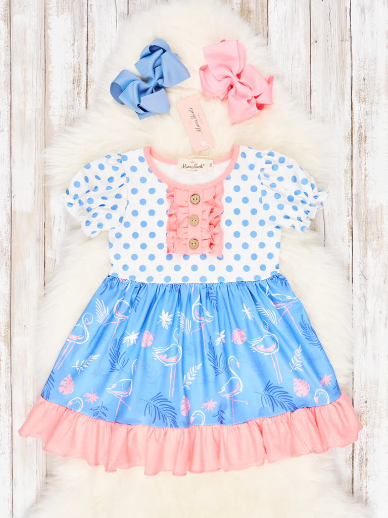 Fun Flamingo Ruffle Dress