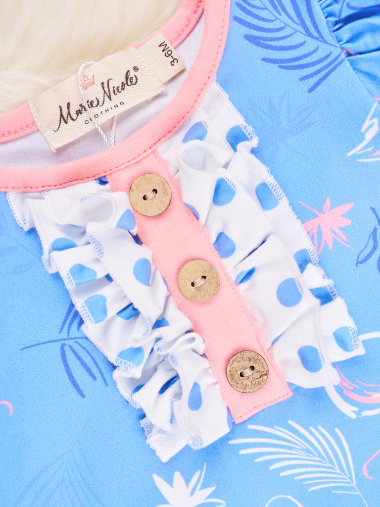 Fun Flamingo Ruffle Romper