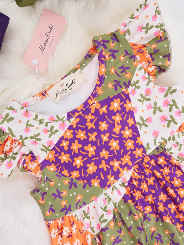 Geometric Floral Ruffle Outfit