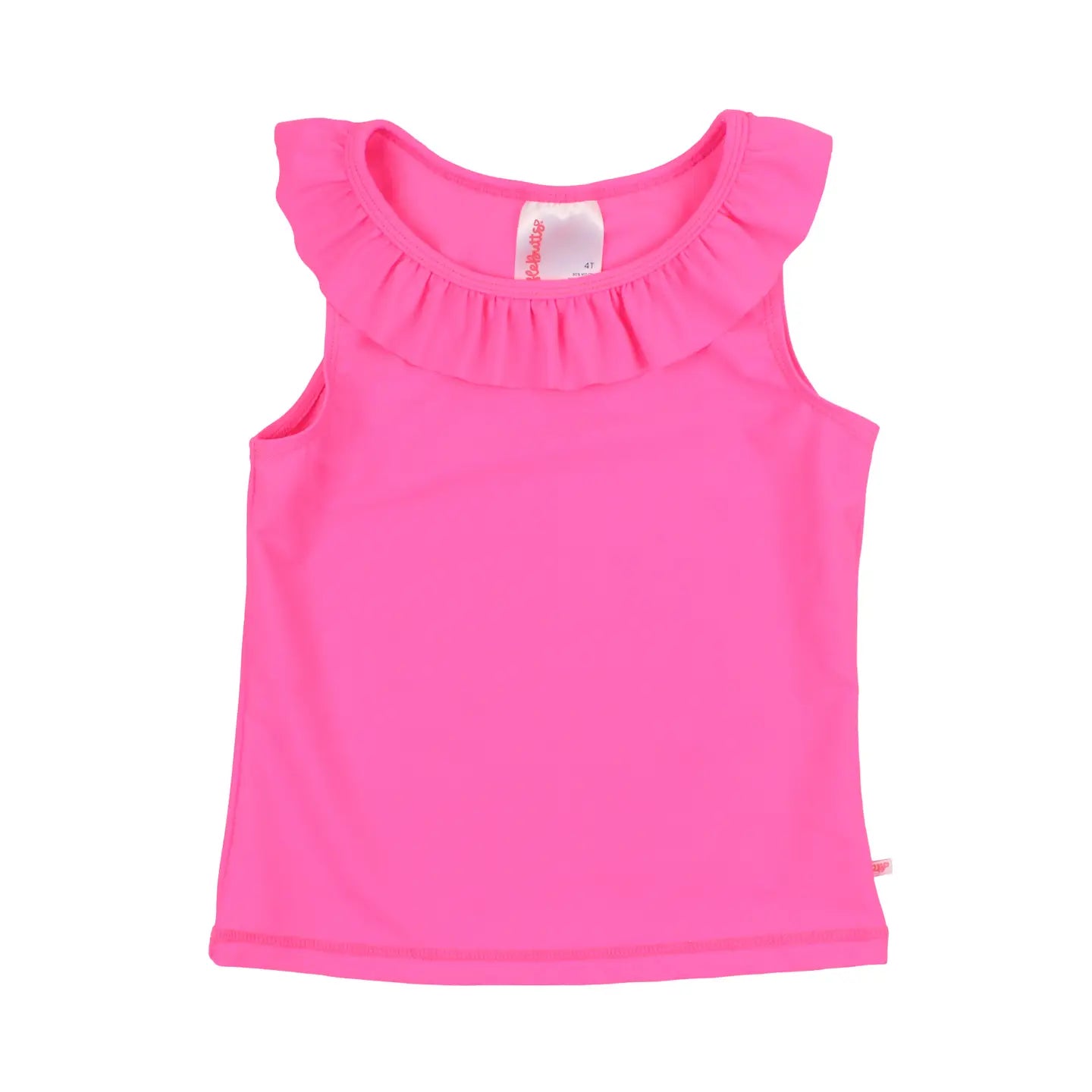 Girls Neon Magenta Active Ruffle Tank Top