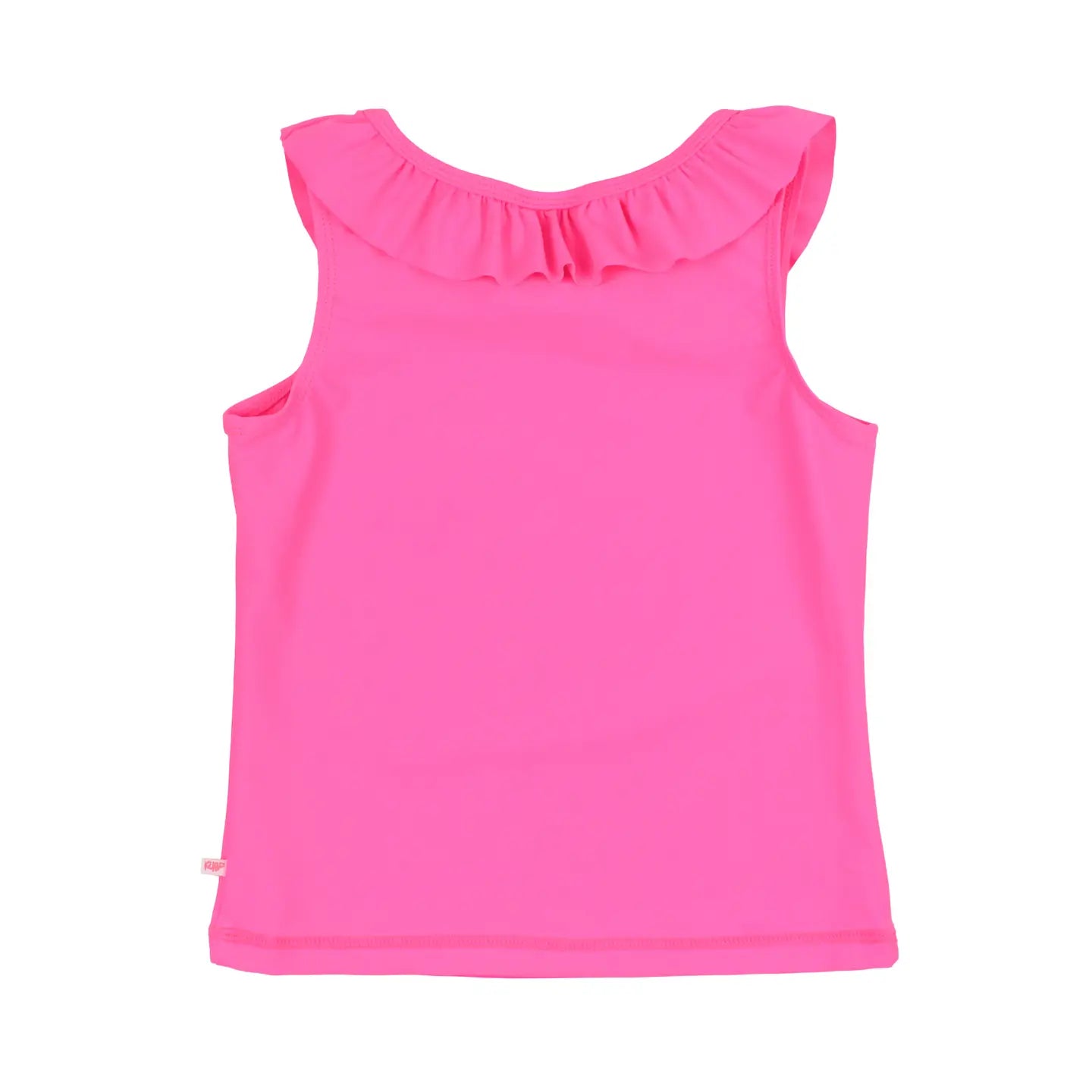 Girls Neon Magenta Active Ruffle Tank Top