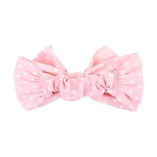 Pink Polka Dot Swim Bow Headband - One Size