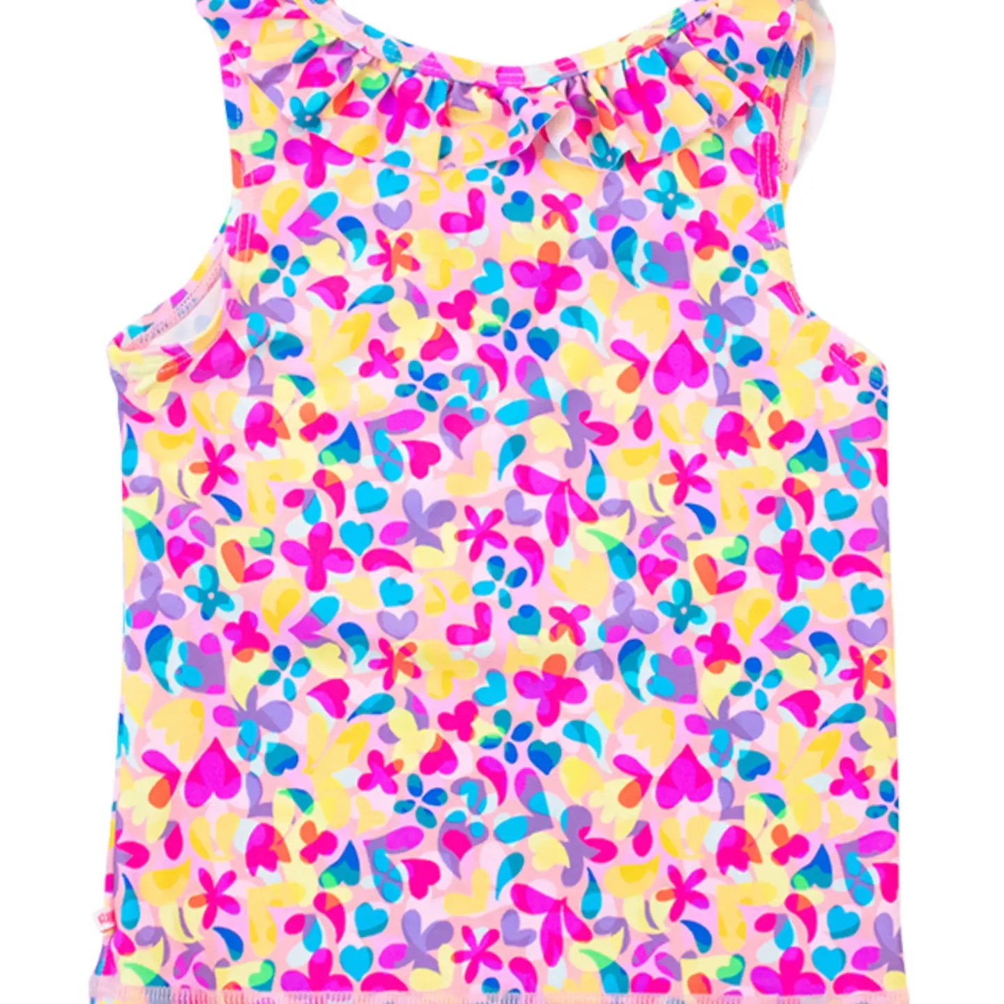 Girls Vibrant Neon Active Ruffle Tank Top