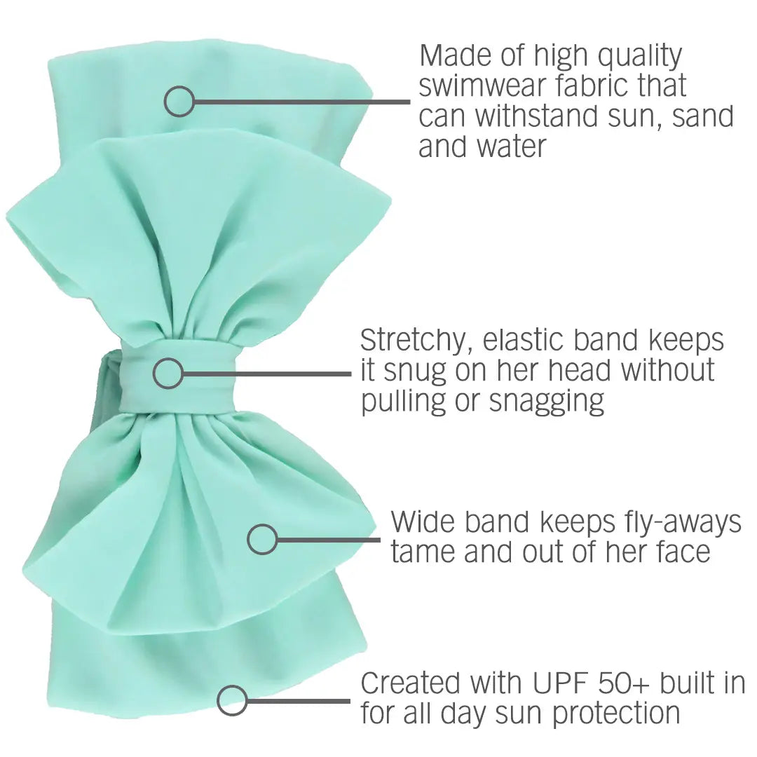 Vintage Aqua Swim Bow Headband - One Size
