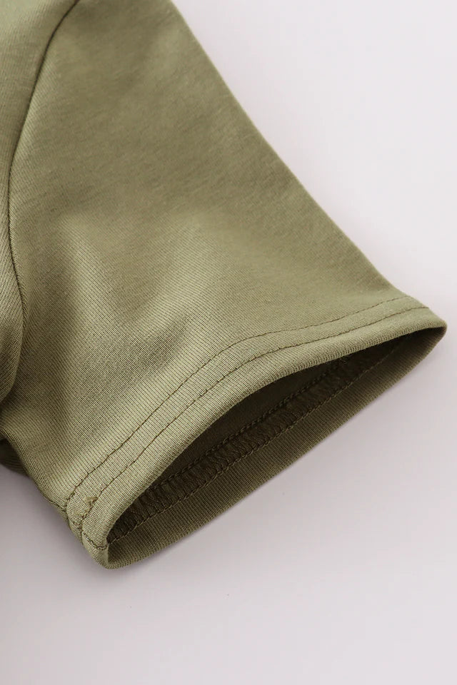 Green Fishing Embroidery Shirt