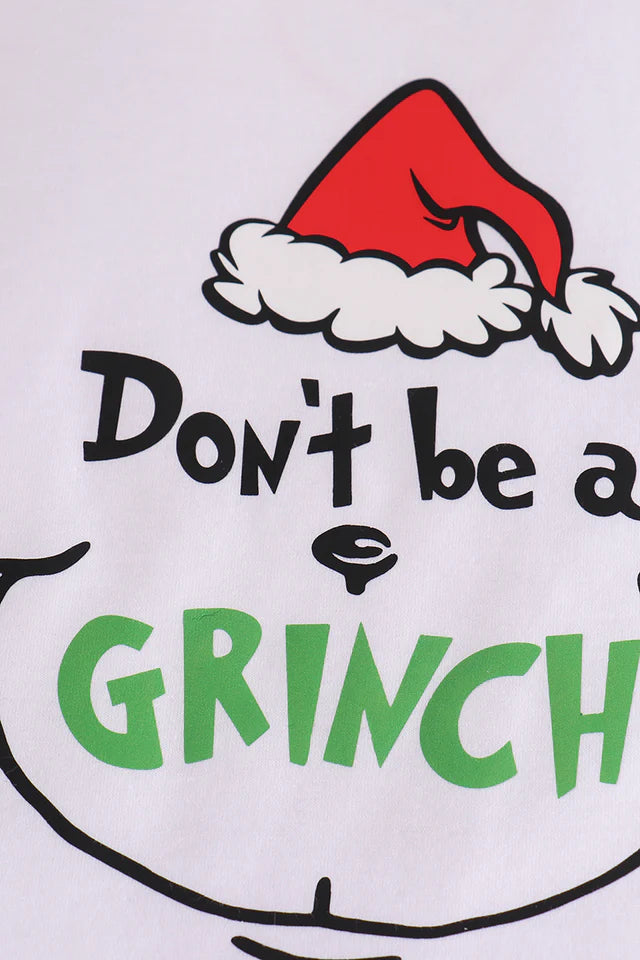 Green Grinch Print Girl Set