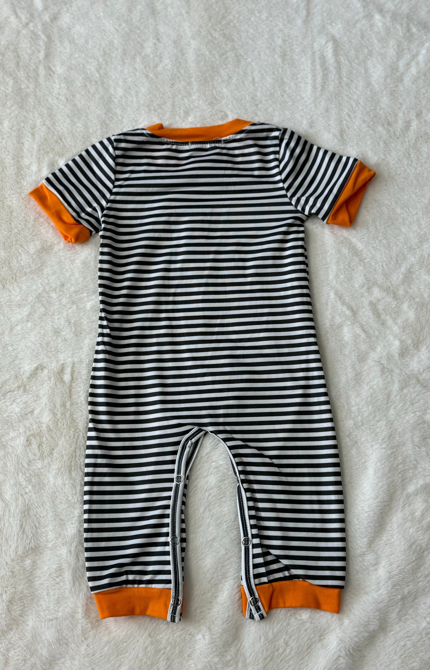 Halloween Pumpkin Puppy Applique Boys Romper