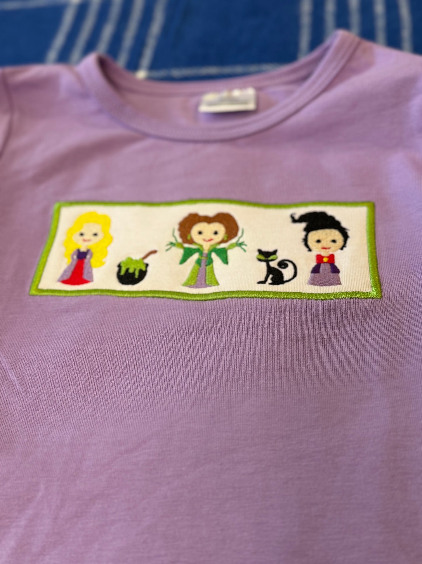 Purple Witches Embroidered Ruffle Pants Girl Set