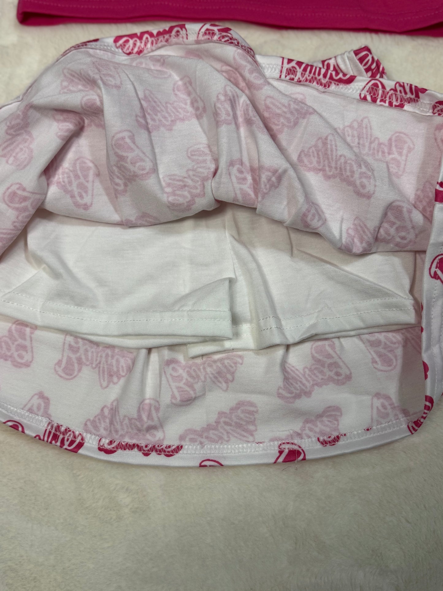 Hot Pink Barbie Skort Set
