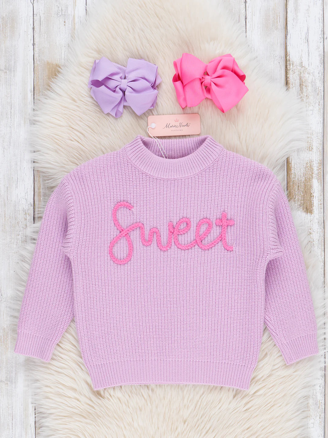 Lavender Embroidered Sweet Sweater