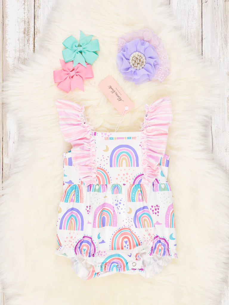 Lavender Rainbow Ruffle Bubble