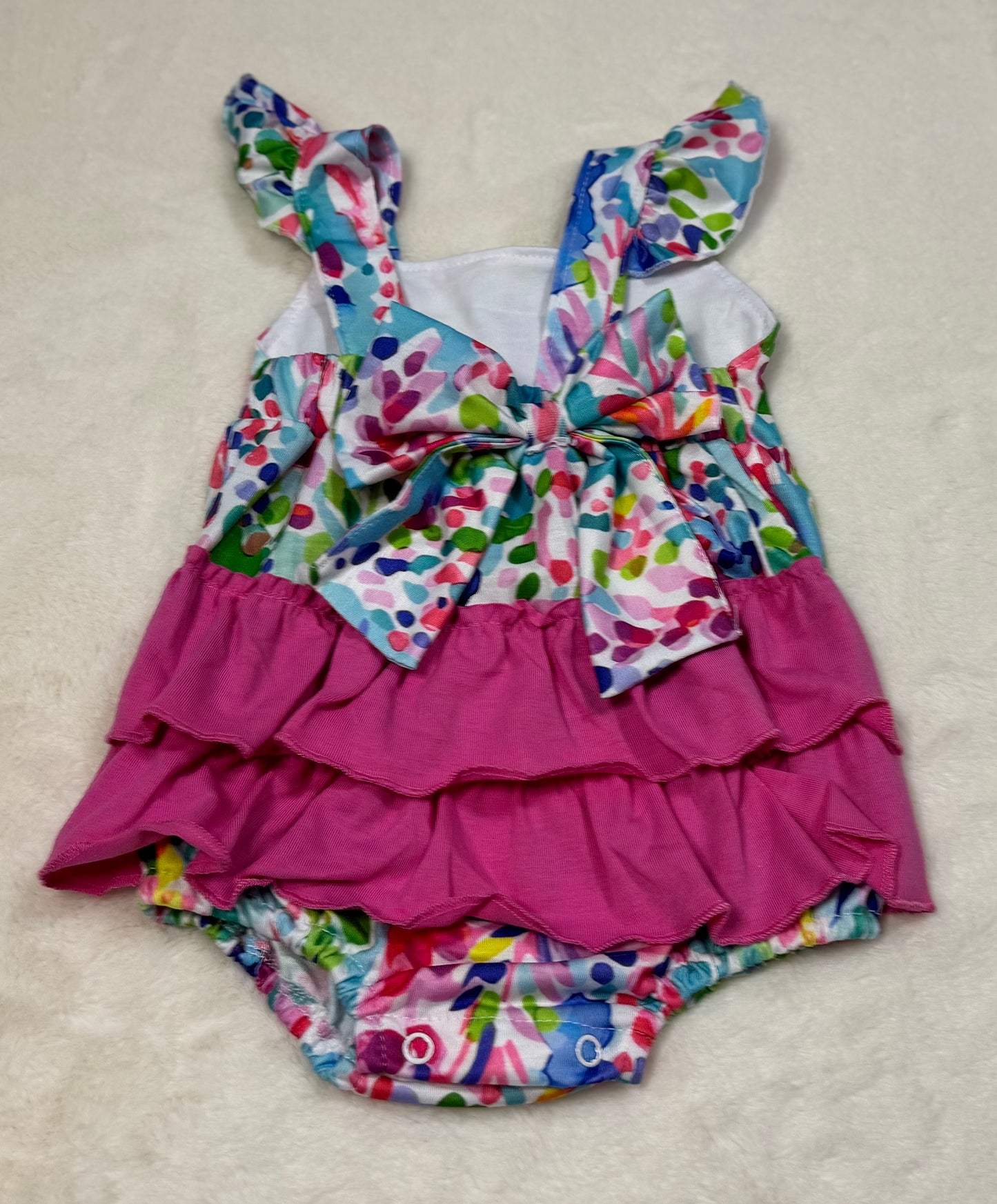 Lily Inspired Coral Romper