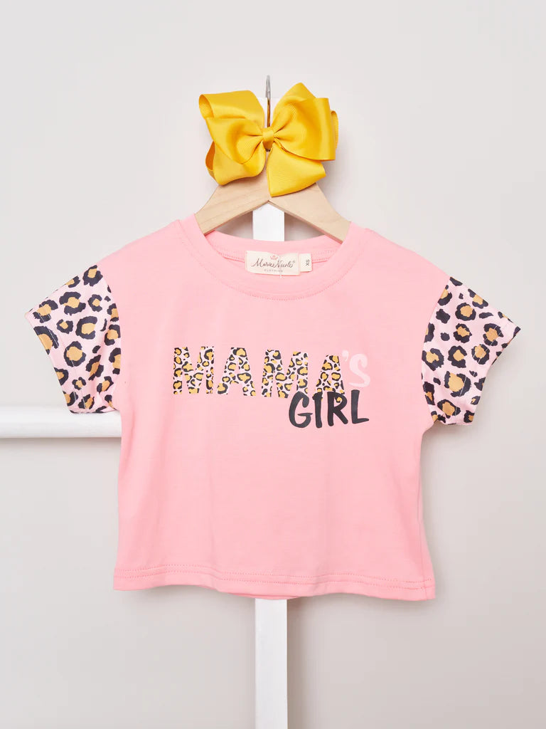 Mom & Me Leopard "Mama's Girl" Shirt & Bubble - (Girls)