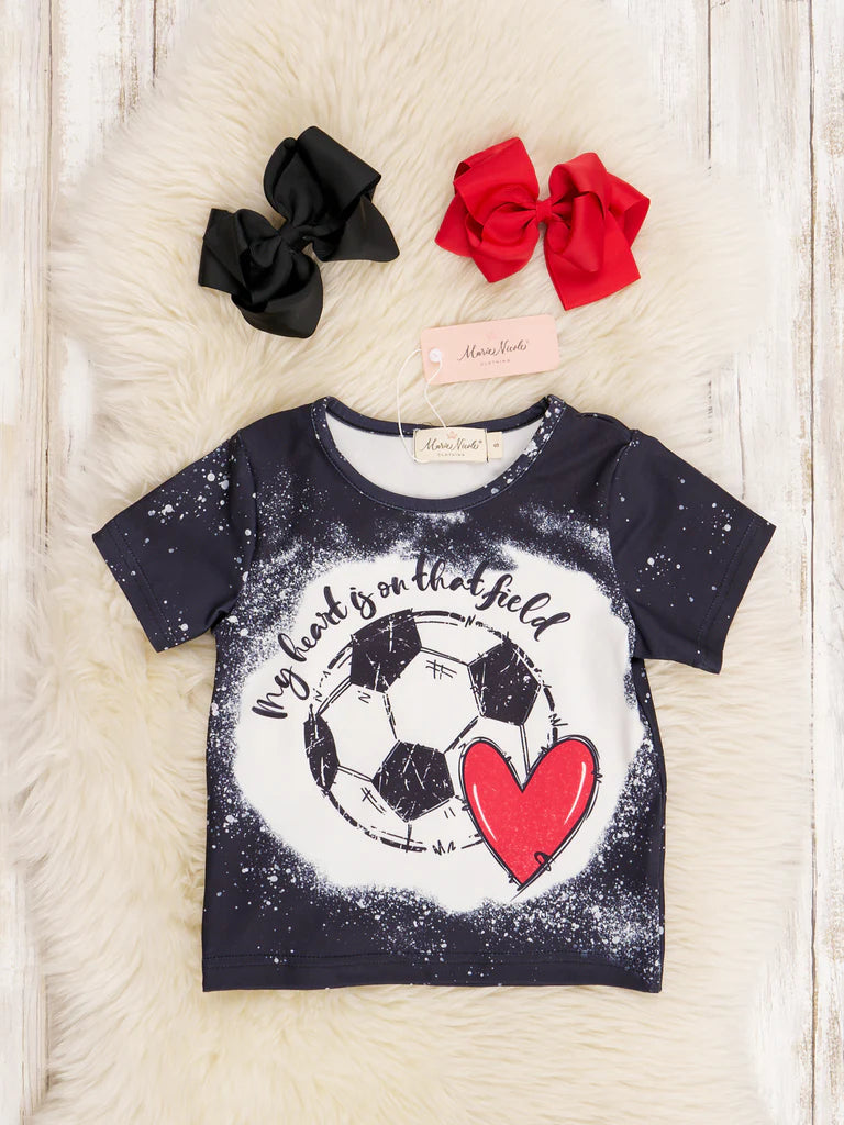 Mom And Me Black Soccer Love Shirt - Girls