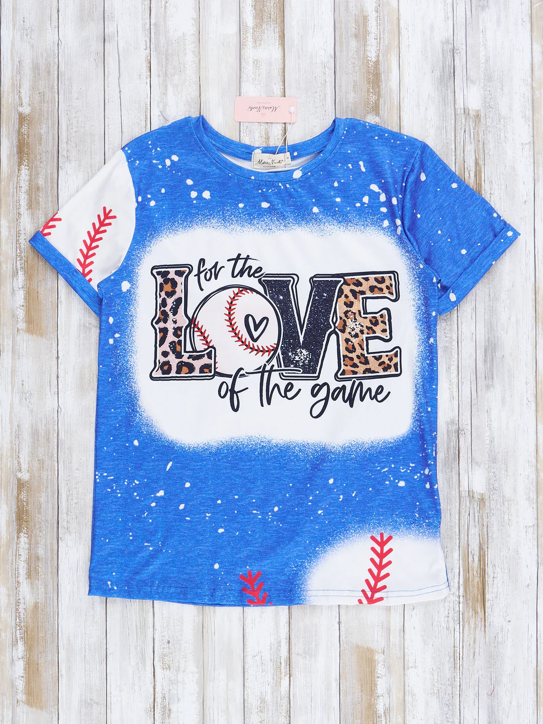 Mom and Me Blue Splatter Baseball Love Shirt - Girls