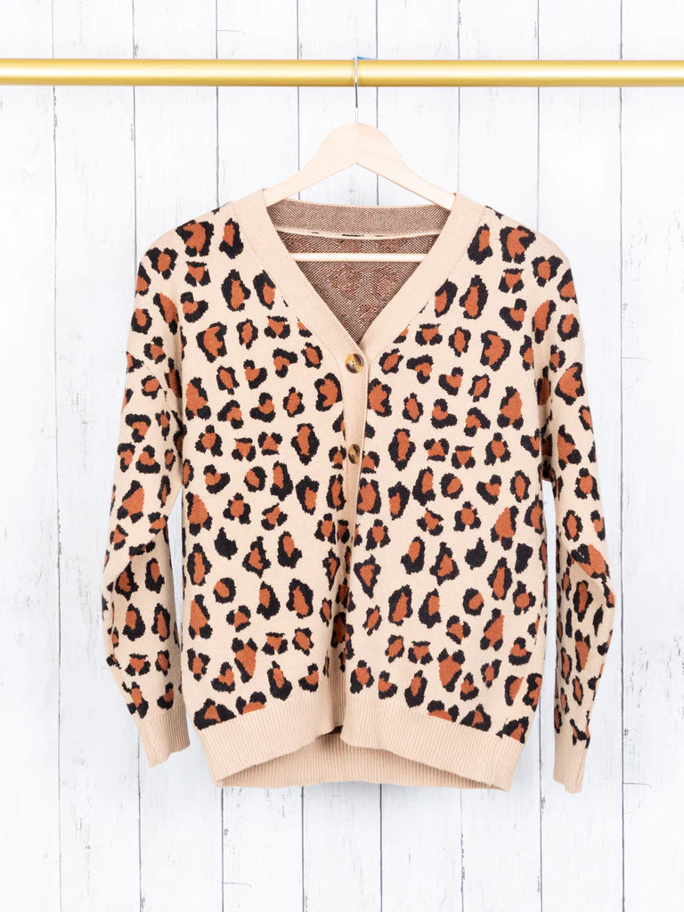 Mom and Me Leopard Cardigan Sweater (Mom)