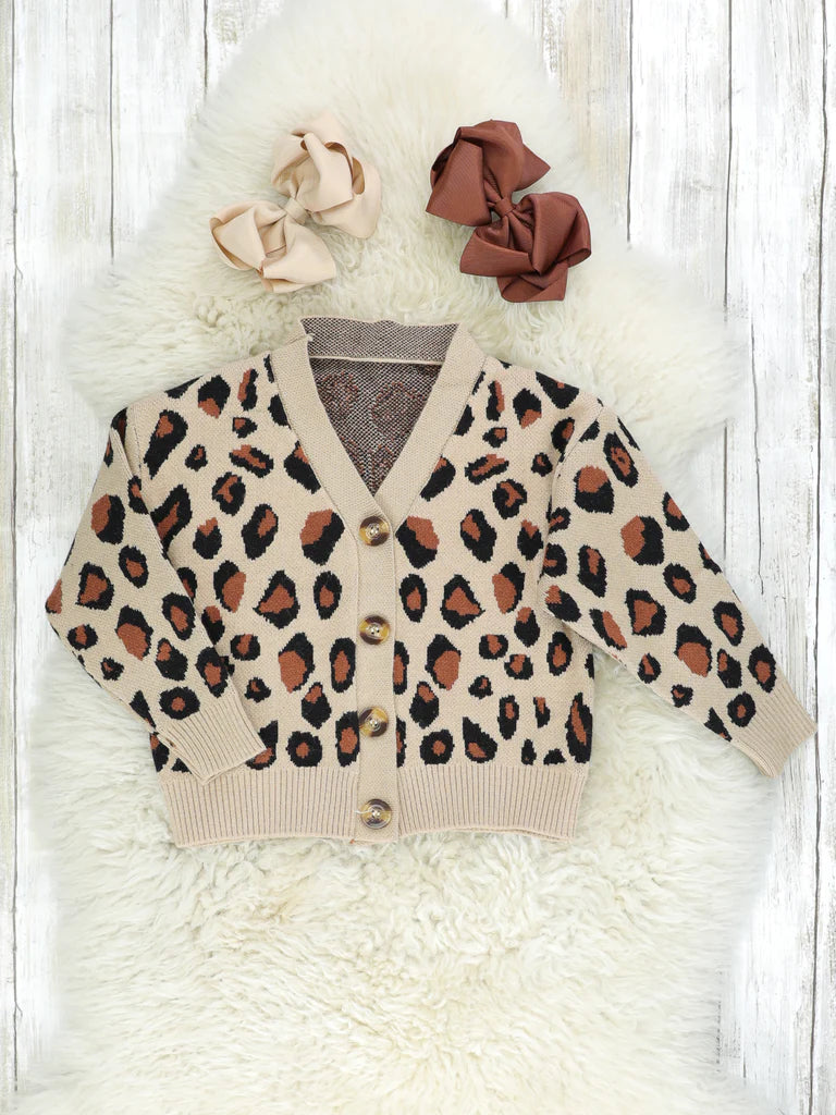 Mom and Me Leopard Cardigan Sweater - (Girls)