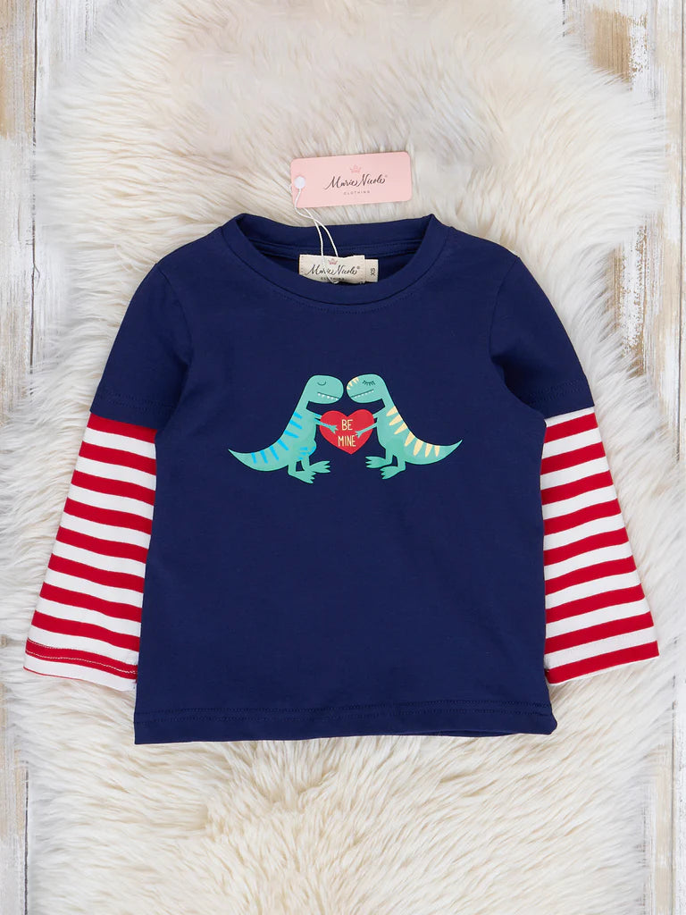 Navy Dinosaur Hearts Shirt