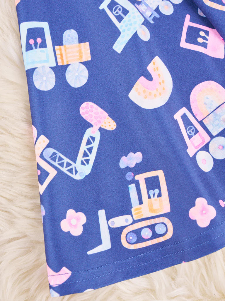 Navy Excavator Swing Dress