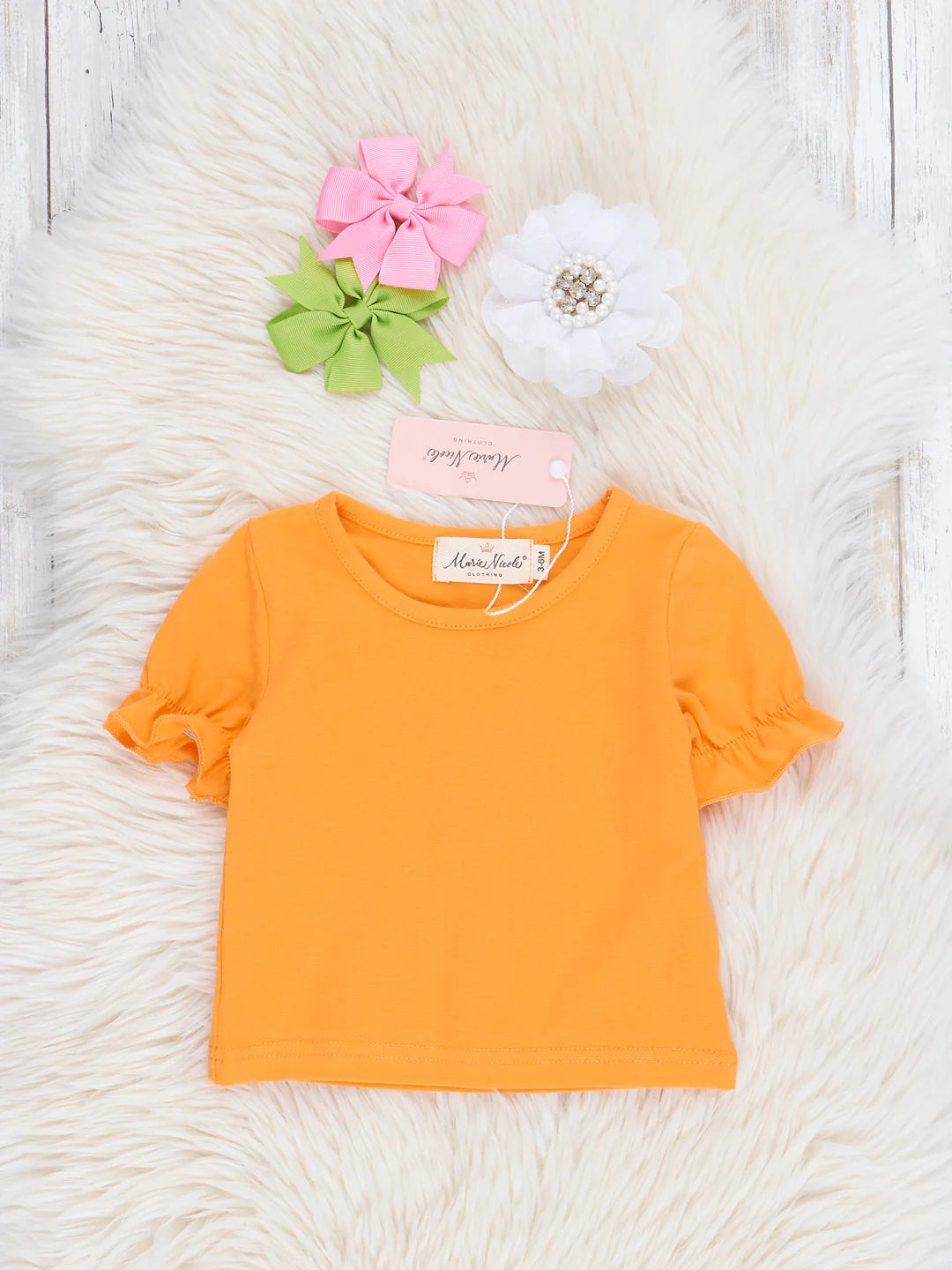 Orange Gingham Embroidered Carrot Overalls Set