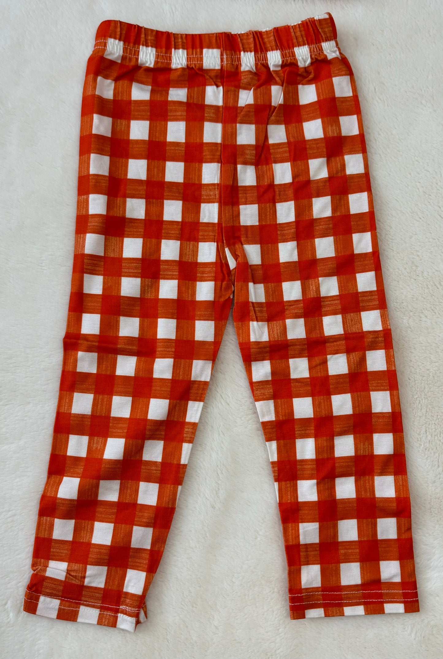Orange Plaid Girl Pajamas Set