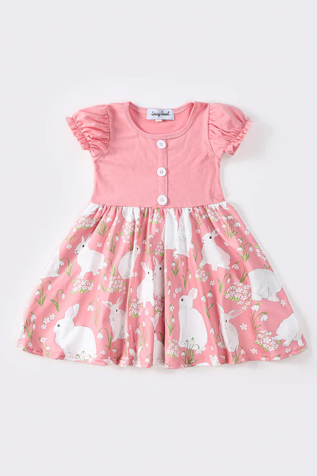 Pink Bunny Print Dress