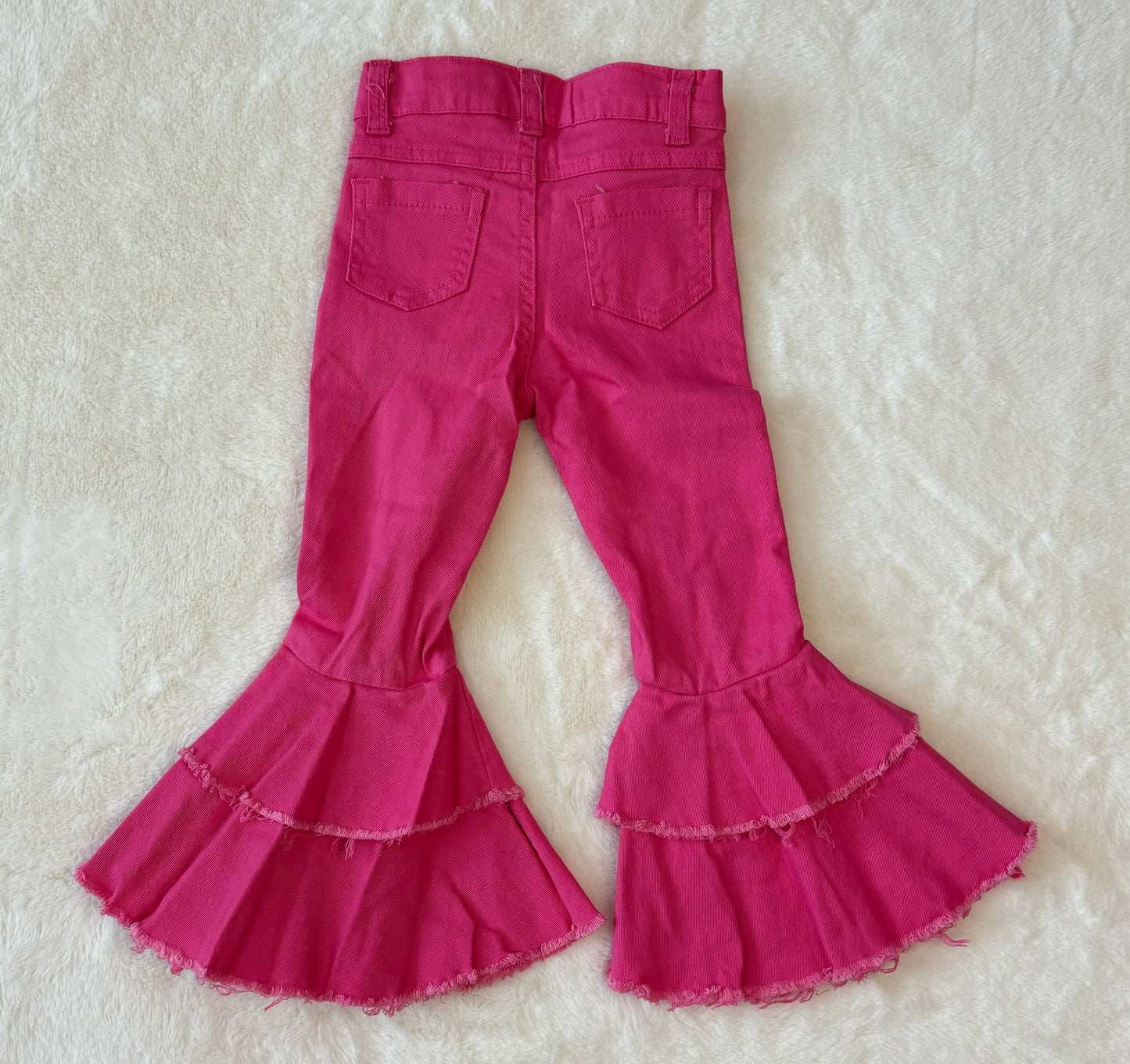 Distressed Pink Double Layered Denim Jeans