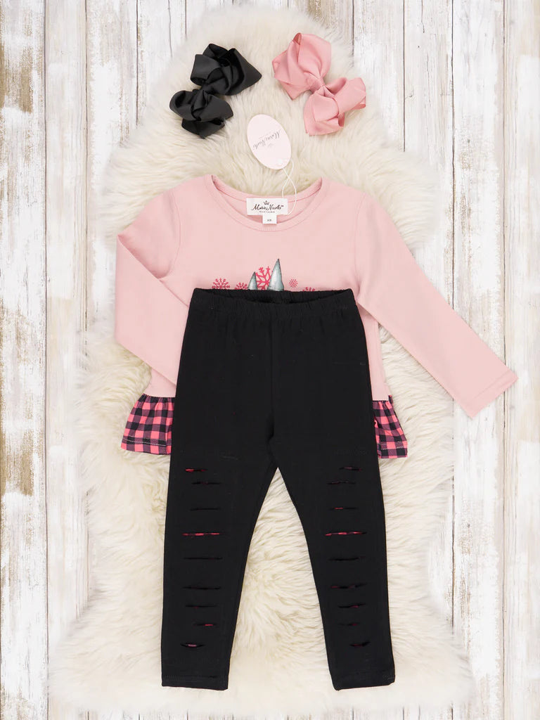 Pink Gnome Distressed Outfit